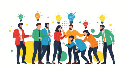 Obraz premium Creative Team Brainstorming Ideas And Generating Innovative Solutions Together