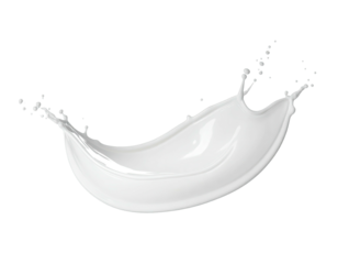 A dynamic arc of white liquid, captured in mid-air against a black background
