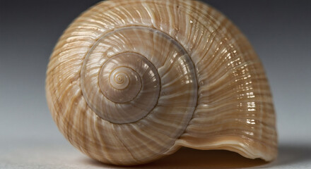 Obraz premium Intricate spiral pattern of a delicate seashell showcasing nature's perfect design and organic beauty