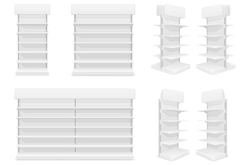 shelving rack for store in shop market vector illustration isolated object icons © ArtVisionStudio