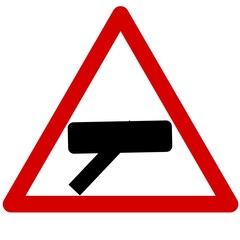 warning sign on white background