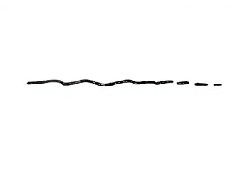 A hand-drawn, uneven, dashed squiggly line in black ink on white,  seamless,  clean