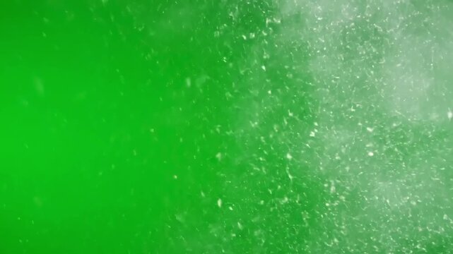 Abstract Effects with steam snow cold wind on black background white smoke blowing distortion, green screen overlay, glitch, static noise, scan lines background, 4k animated video loop