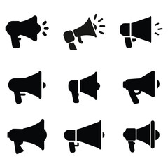 megaphone icon or logo isolated sign symbol vector illustration - Collection of high quality black style vector icons