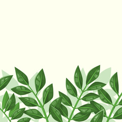 Green leaves border with copy space