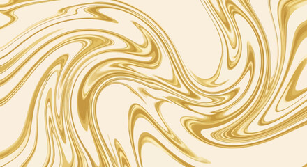Abstract background with a luxurious whisked golden liquid marble effect
