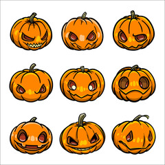vector design bundle pumpkin halloween stickers