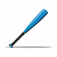 A bright blue baseball bat with a black grip and silver end, casting a subtle shadow below