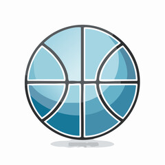 Blue Basketball Icon A Sporty and Stylish Graphic Element for Design Projects and Digital Media