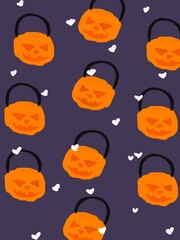 seamless background with halloween pumpkins
