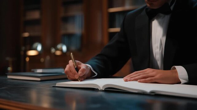 Jurors flipping through legal documents and marking important sections while hearing witness testimony, symbolizing structured courtroom procedure, detailed evidence assessment, professional