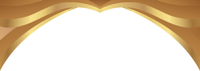Premium golden foil arc with reflective metallic edge, sophisticated curve border for invitations, frames, and elegant product mockups.