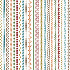 Colorful Hand Stitched Border Patterns