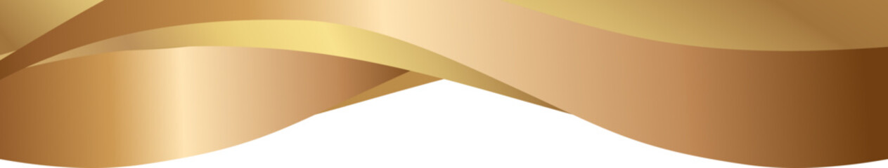 Elegant golden ribbon curve border with luminous metallic sweep, ideal for luxury design, posters, and packaging visuals.