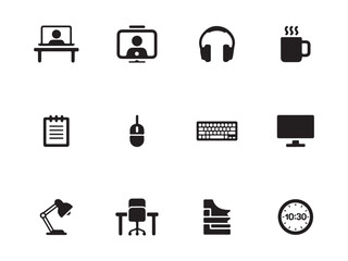 Office Essentials: A collection of essential office items, artfully arranged, showcasing the tools and elements integral to a productive workspace.