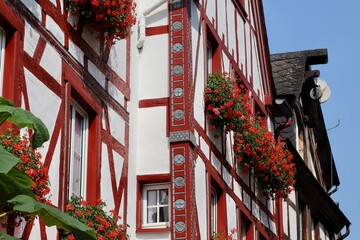 red and white facade