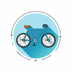 Clean blue bicycle icon symbolizing eco-friendly transportation and healthy lifestyle choices