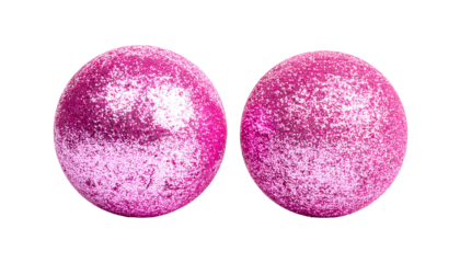 Shiny pink glitter sphere isolated on transparent background