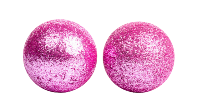 Shiny pink glitter sphere isolated on transparent background