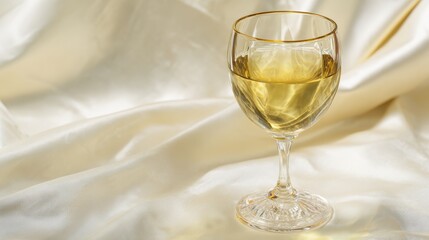 guest. Elegant white wine glass with golden liquid on a softly lit table setting. bar promotions, beverage menus, designed for food & beverage menus and cafe branding, used by ux designers.