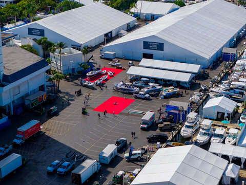 Electronics and yacht builders pavilion at the Fort Lauderdale Internation boat show 2025