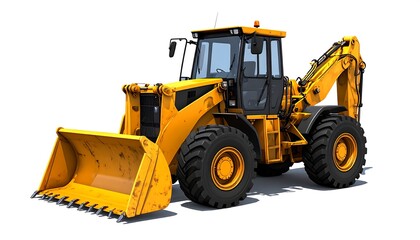  Realistic Backhoe Loader With