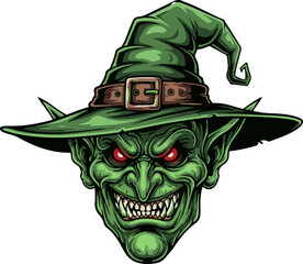 Evil Goblin Wizard Vector Art