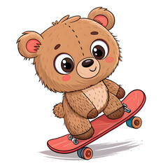 vector cartoon illustration hand drawn teddy bear