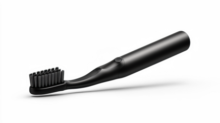 Black Electric Toothbrush on Transparent Background