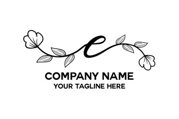 letter e combined with flowers