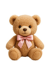 Cute Teddy Bear with Pink Bow High quality Realistic image.