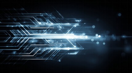 Obraz premium Digital light streams depict futuristic data flow across a dark background