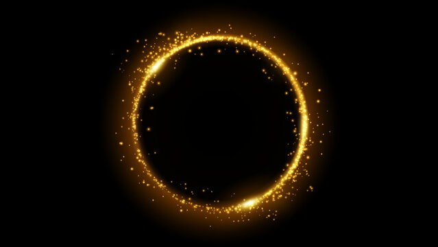 The effect of abstract white light circles on a transparent background. Stock royalty free. PNG	