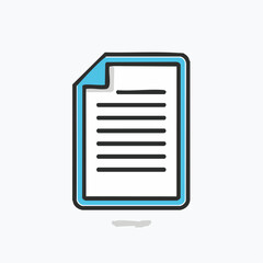 Simple Outline of a Document Icon, Illustrating Papers, Notes, and File Representation