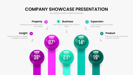 Advertising Briefing Frame Design Vector Illustration. Creative Planning 5 Element Chart Slideshow Template. Simple Review Five Option Infographic Presentation Layout.
