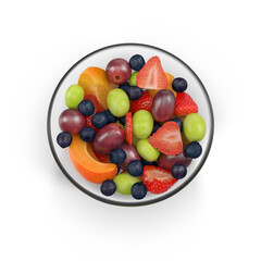 Colorful bowl of mixed fruits ideal for healthy diet visuals
