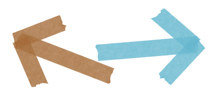 Two directional arrows pointing in opposite directions isolated on transparent background