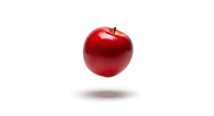 Healthy, fresh red apple fruit isolated on a white background is a delicious, sweet snack and natural diet food