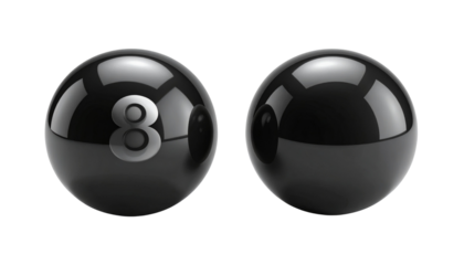 Black 8 ball isolated on transparent background