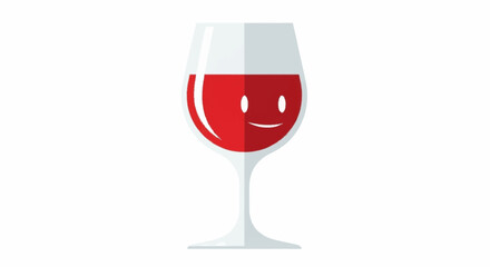 Joyful red wine glass with a beaming smile evokes happiness and celebration, perfect for lifestyle and beverage themes