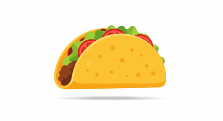 Savory taco bursting with fresh lettuce, juicy tomatoes, and seasoned ground beef, a vibrant culinary delight perfect for any menu.