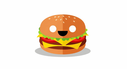 Delightful smiling hamburger character bringing joy and fun to any food related project or advertisement