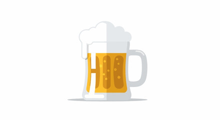 Refreshing golden beer mug brimming with foamy head, perfect for celebrating good times and relaxation