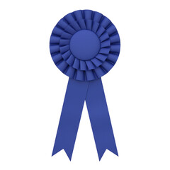 Blank blue prize ribbon award with two tails