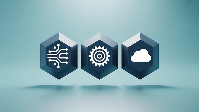 Connectivity and automation icons with cloud integration featuring engineering and networking solutions for digital era advancement