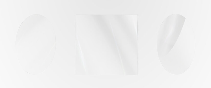 Glass effect, set of mirrors on transparent background, transparent glass showcase, mirror, window. Realistic glossy plate with glare, vector png.	
