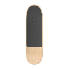 Blank maple wood skateboard deck with black grip tape © BTG