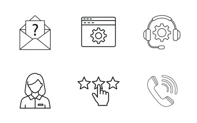 6 Social Good & Community Line Icons: Premium Vector Set for CSR, Teamwork, Growth, Non-Profit, and Donation Box Projects