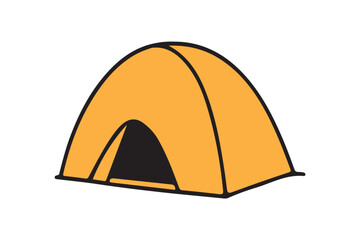 Tourist camping tent vector icon illustration with white background.