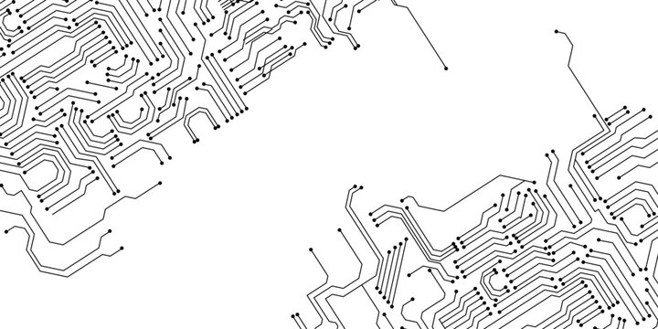 Expansive digital circuit pattern, modern technology background, interconnection and advanced technological infrastructure, abstract circuit board with connected lines and dots
